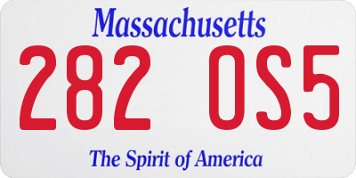 MA license plate 282OS5