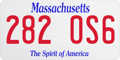 MA license plate 282OS6