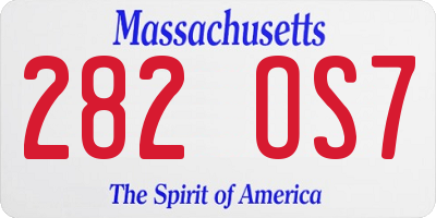 MA license plate 282OS7
