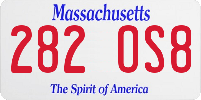 MA license plate 282OS8