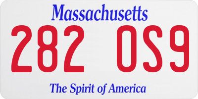 MA license plate 282OS9
