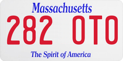 MA license plate 282OT0