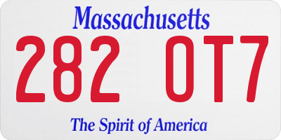 MA license plate 282OT7