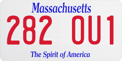 MA license plate 282OU1