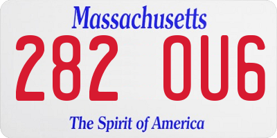 MA license plate 282OU6