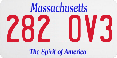 MA license plate 282OV3