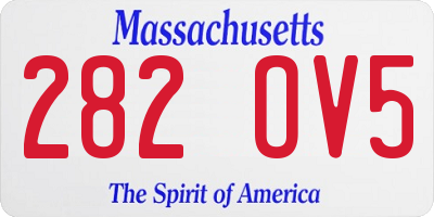 MA license plate 282OV5