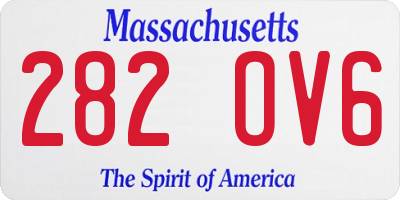MA license plate 282OV6