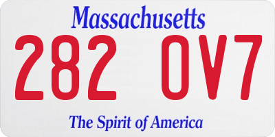 MA license plate 282OV7