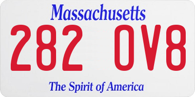 MA license plate 282OV8