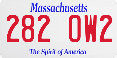 MA license plate 282OW2