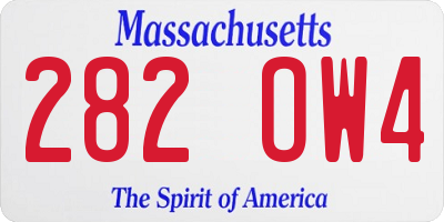 MA license plate 282OW4