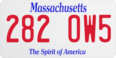 MA license plate 282OW5