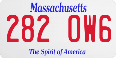 MA license plate 282OW6