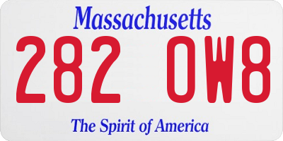 MA license plate 282OW8