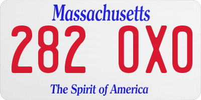 MA license plate 282OX0