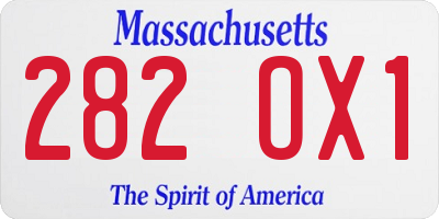 MA license plate 282OX1