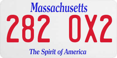 MA license plate 282OX2