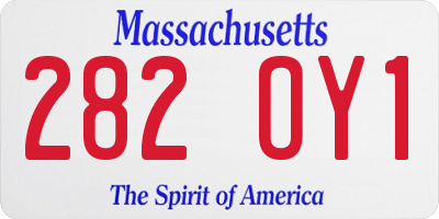 MA license plate 282OY1