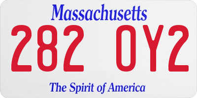 MA license plate 282OY2