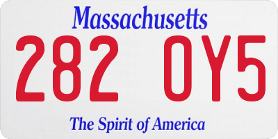 MA license plate 282OY5