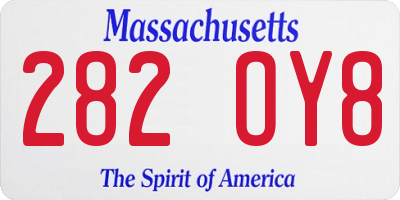 MA license plate 282OY8