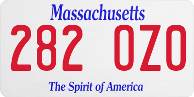 MA license plate 282OZ0