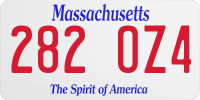 MA license plate 282OZ4