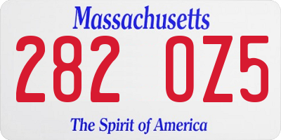 MA license plate 282OZ5