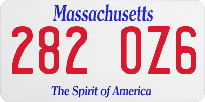 MA license plate 282OZ6