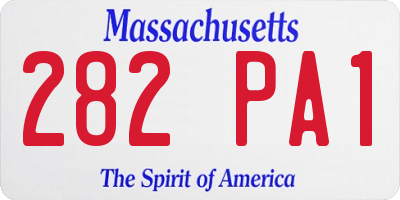 MA license plate 282PA1