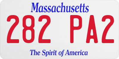 MA license plate 282PA2