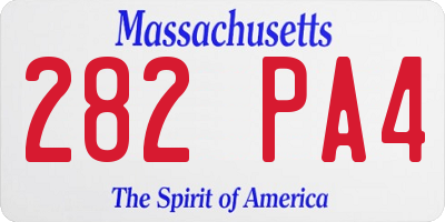 MA license plate 282PA4