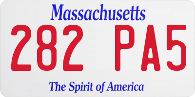 MA license plate 282PA5