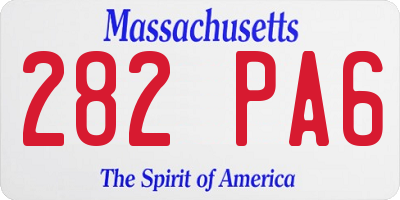 MA license plate 282PA6