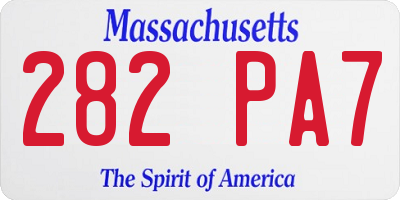 MA license plate 282PA7