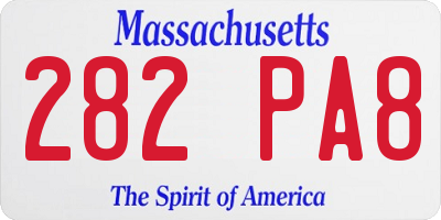 MA license plate 282PA8