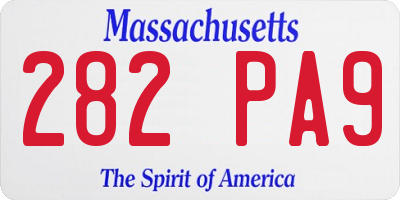 MA license plate 282PA9