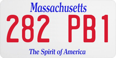 MA license plate 282PB1