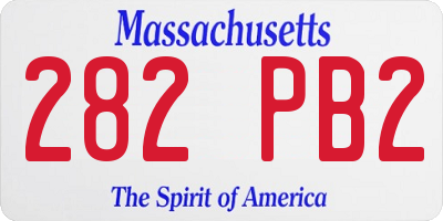 MA license plate 282PB2