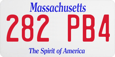 MA license plate 282PB4