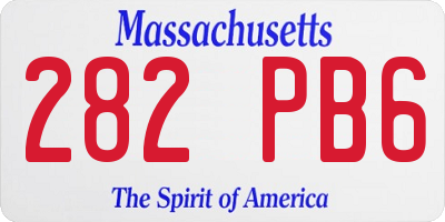 MA license plate 282PB6