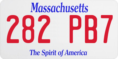 MA license plate 282PB7