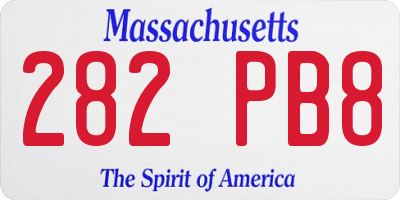 MA license plate 282PB8