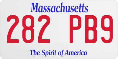 MA license plate 282PB9