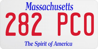 MA license plate 282PC0