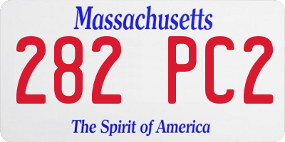MA license plate 282PC2
