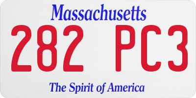MA license plate 282PC3