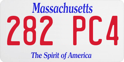 MA license plate 282PC4