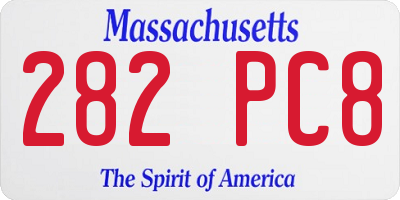 MA license plate 282PC8